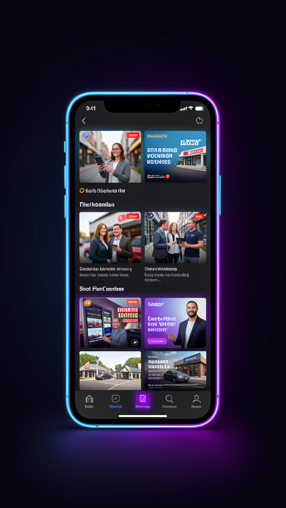 Short-form video ad mockups